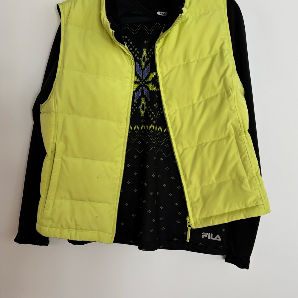 Fila Women's Bright Yellow Puffer Vest